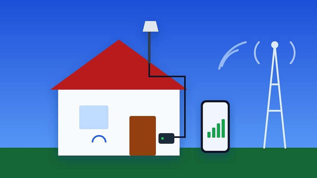 cell signal booster installed in a home