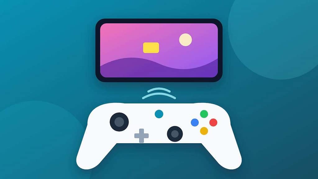 game controller connected to a phone